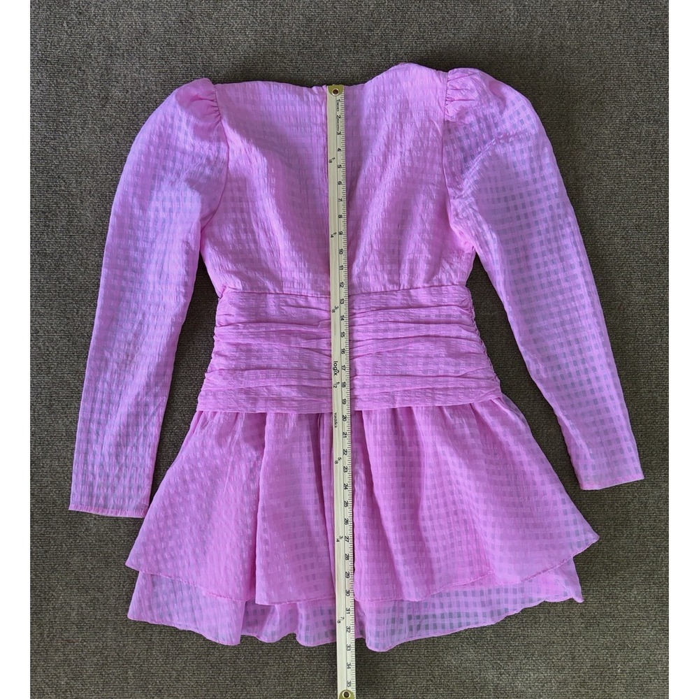 Hello Molly First Impressions Mini Dress XL US 10 V-Neck Belt Buckle Long Sleeve - Picture 8 of 14